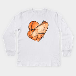 Basketball heart Kids Long Sleeve T-Shirt